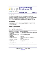 Предварительный просмотр 1 страницы IXYS Zilog eZ80F91 Quick Start Manual