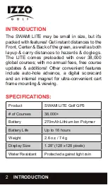 Preview for 2 page of Izzo Golf SWAMI LITE Golf GPS Manual