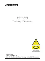 J.Burrows JB12DESK Operating Instructions Manual preview