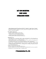 J Communications Co., Ltd. BGP-2000 Operating Manual preview