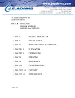 J.E. Adams 29000 Series Owner'S Manual preview