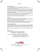 Preview for 2 page of J-TEC HBM453 Operator'S Manual