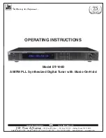 J. W. Davis & Company DT-100D Operating Instructions Manual preview