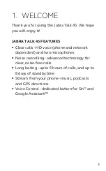 Предварительный просмотр 3 страницы Jabra Talk 45 User Manual