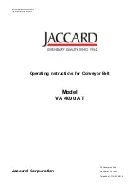 Предварительный просмотр 1 страницы Jaccard VA 4000 AT Operating Instructions For Conveyor Belt