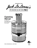 Jack LaLanne's Power Juicer Pro Operating Manual preview