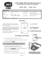 Preview for 1 page of Jack OA8200 User Manual