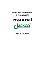 Preview for 1 page of Jackco 858 User Manual