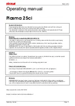 Preview for 13 page of Jackle Plasma 25ci IP23 Operating Manual