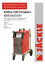 Предварительный просмотр 1 страницы Jackle ProPuls 320 Compact Operating Manual