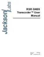 Jackson Labs RSR GNSS Transcoder User Manual preview