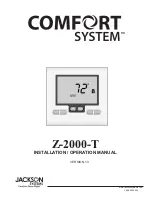 Jackson Systems COMFORT SYSTEM Z-2000-T Installation & Operation Manual preview