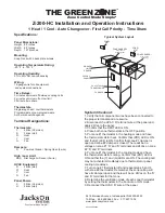 Предварительный просмотр 2 страницы Jackson Systems The Green Zone Z-200-HC Installation And Operation Instructions