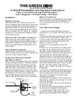 Preview for 3 page of Jackson Systems The Green Zone Z-300-HPS Installation And Operation Instructions