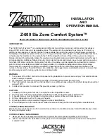 Jackson Systems Z-600 Installation And Operation Manual preview