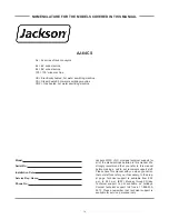 Preview for 5 page of Jackson AJ-100CE Installation/Operation & Technical Manual