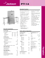 Preview for 1 page of Jackson Potwashers PT-14 Specification Sheet