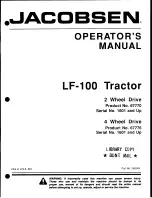 Предварительный просмотр 1 страницы Jacobsen LF-100 Operator'S Manual