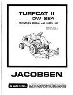 Предварительный просмотр 1 страницы Jacobsen Turfcat II DW 224 Operator'S Manual And Parts List