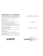 Preview for 1 page of Jacto SP 312 Operator'S Manual