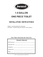 Предварительный просмотр 1 страницы Jacuzzi 1.6 GALLON Installation Instructions Manual