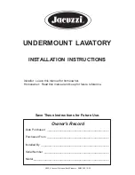 Jacuzzi BM43000 Installation Instructions Manual preview