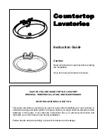 Preview for 1 page of Jacuzzi Countertop Lavatories Instruction Manual