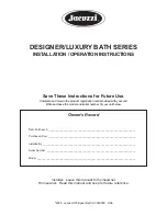 Jacuzzi DESIGNER BATH SERIES Installation & Operation Instructions preview