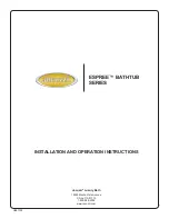 Preview for 1 page of Jacuzzi Espree 6032 Installation And Operation Instructions Manual