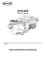 Предварительный просмотр 1 страницы Jacuzzi JVS165S Owner'S Manual