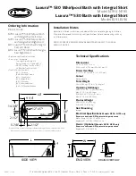 Предварительный просмотр 2 страницы Jacuzzi luxura 530 Specification Sheet