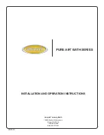 Jacuzzi PURE AIR BATH SERIES Installation And Operation Instructions Manual preview