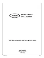 Jacuzzi SIGNATURE COLLECTION Installation And Operation Instructions Manual preview