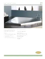 Jacuzzi Tara Pure Air II Bath EB00 Specification Sheet preview