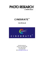 Preview for 1 page of Jadak PHOTO RESEARCH CINEBRATE PR-653 User Manual