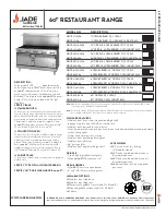 Preview for 1 page of Jade 60" Restaurant Range jsr-10-2436 Features & Dimensions