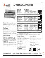 Jade 72" Restaurant Range jsr-12-36 Features & Dimensions preview