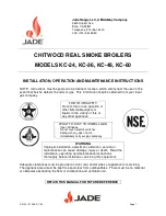 Jade CHITWOOD SMOKE BROILER KC-24 Installation & Maintenance Instructions Manual preview