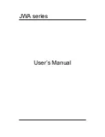 Jadever JWA series User Manual preview