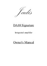 Preview for 1 page of Jadis DA88 Signature Owner'S Manual