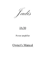 Jadis JA30 Owner'S Manual preview