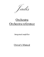 Предварительный просмотр 1 страницы Jadis Orchestra Owner'S Manual