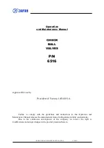 Предварительный просмотр 1 страницы Jafar 6516 Operation And Maintenance Manual