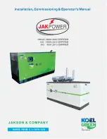 Jakson & Company JakPower Kirloskar Koel Green 2R1040 G1 Installation, Comissioning & Operator Manual preview