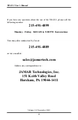 Preview for 2 page of JAMAR Technologies TRAX I User Manual