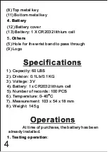 Preview for 4 page of Jamar Digital Pinch Gauge Instruction Booklet