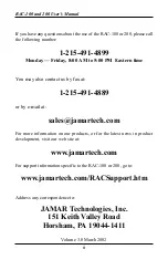 Preview for 2 page of Jamar RAC-100 Manual