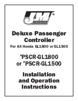 J&M Corporation PSCR-GL1800 Installation And Operation Instructions preview