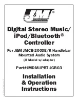 J&M JMDM-IPBT-JCB03 Installation & Operation Instructions preview