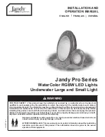 Preview for 1 page of Jandy Pro Series CPLVRGBWS30 Installation And Operation Manual